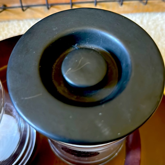 Recycled Bridgewater Glass Candle Jar with Heavy Ceramic Lid - Picture 2 of 5